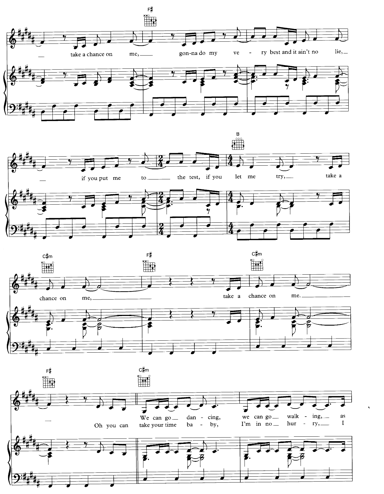 Take A Chance On Me sheet music 2