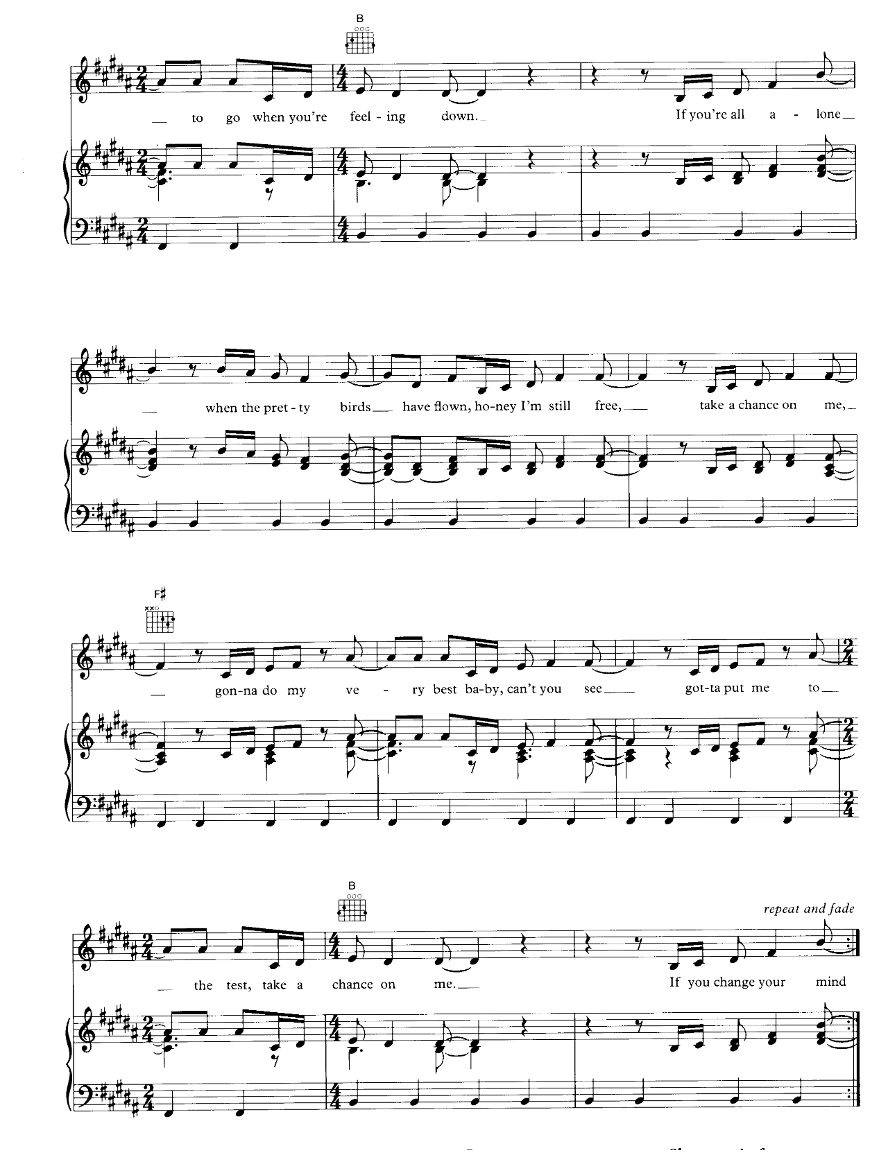 Take A Chance On Me sheet music 5