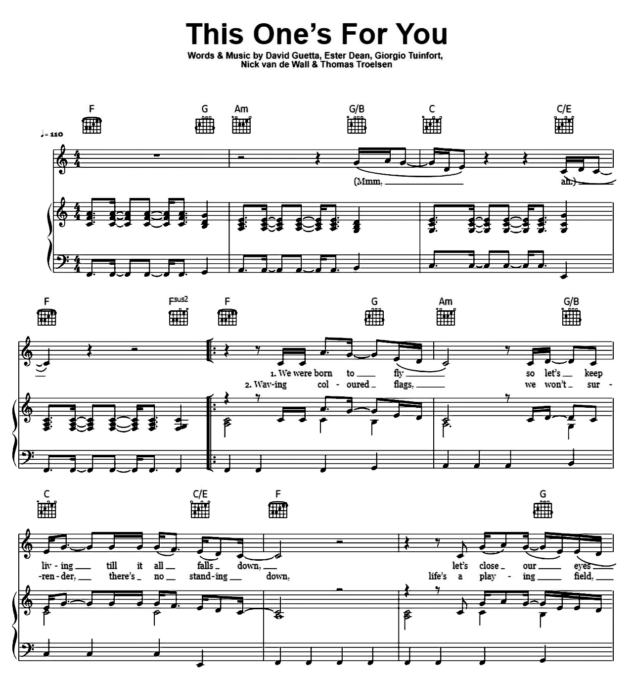 This One's For You sheet music