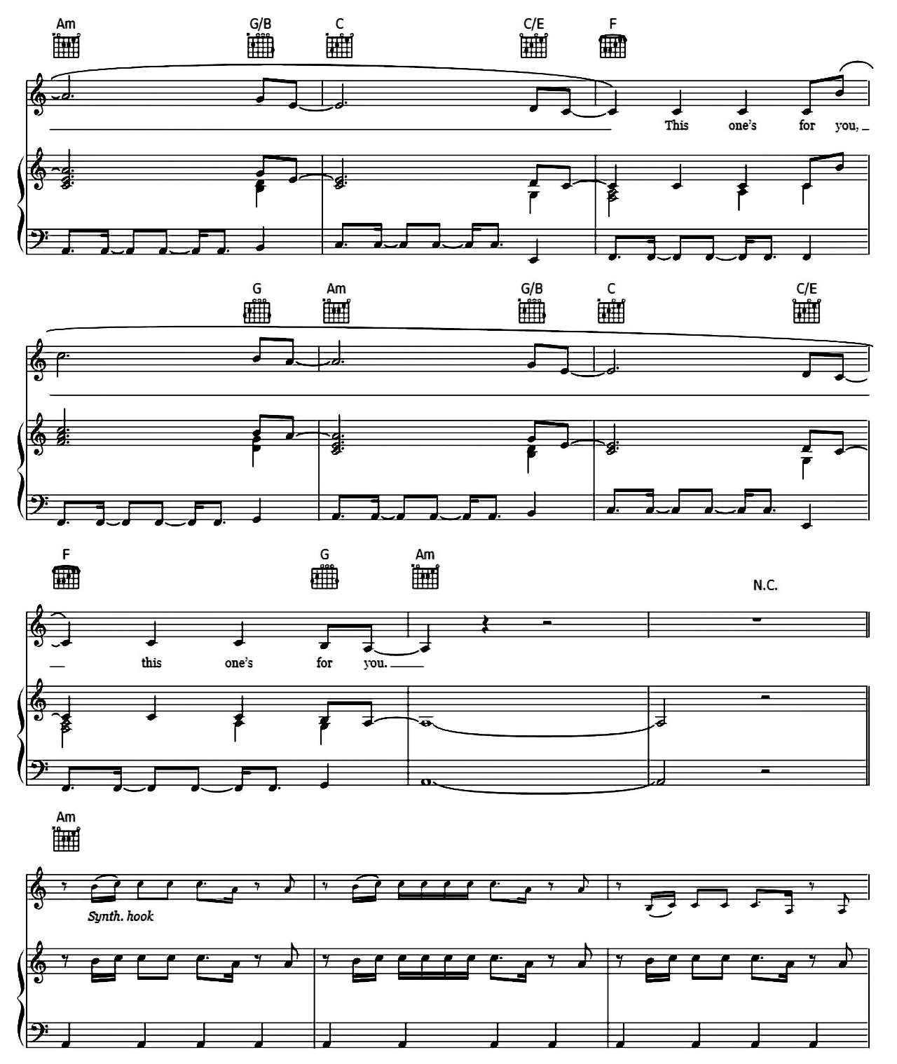 This One's For You sheet music 3