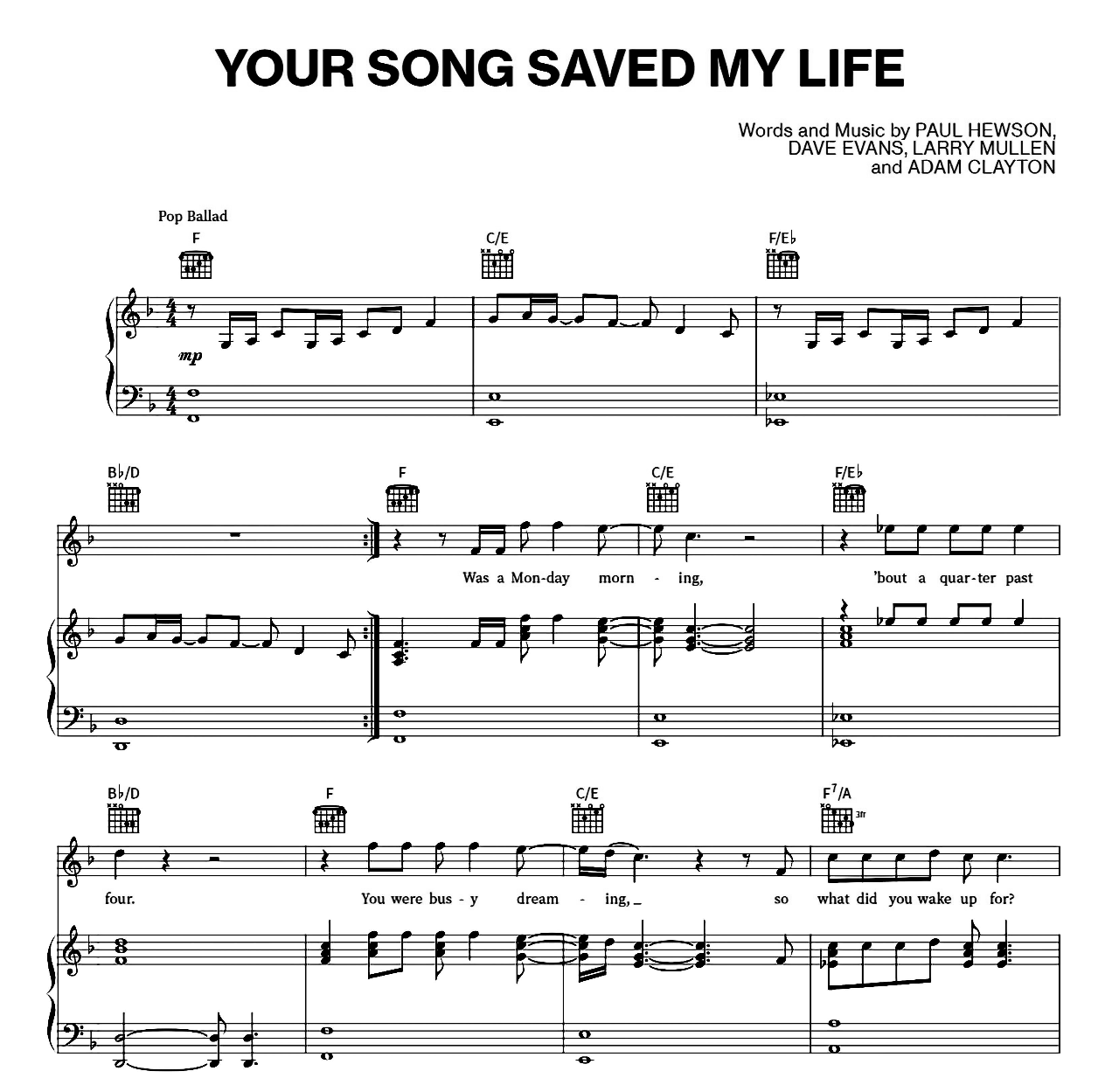 Your Song Saved My Life (from Sing 2) sheet music