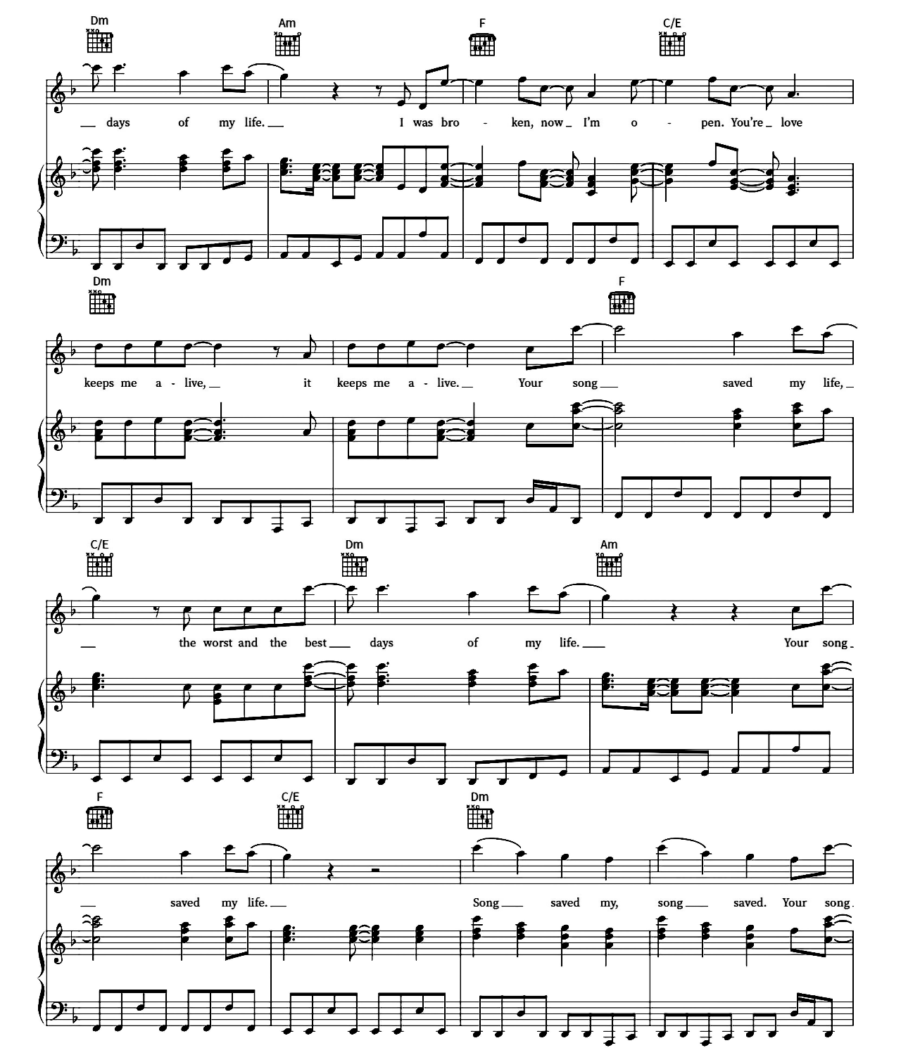 Your Song Saved My Life (from Sing 2) sheet music 4