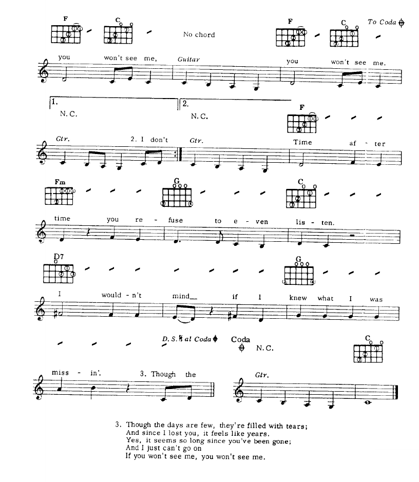 You Won't See Me sheet music 2