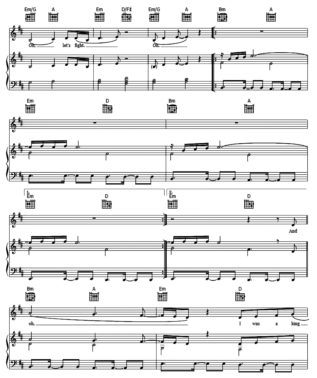 King sheet music 5