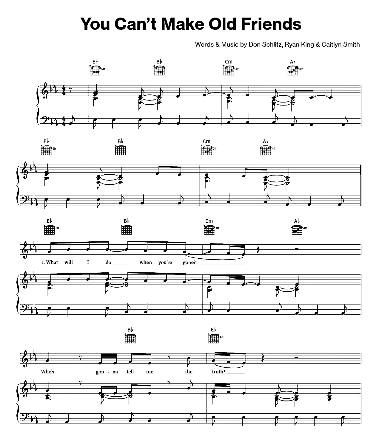 You Can't Make Old Friends sheet music