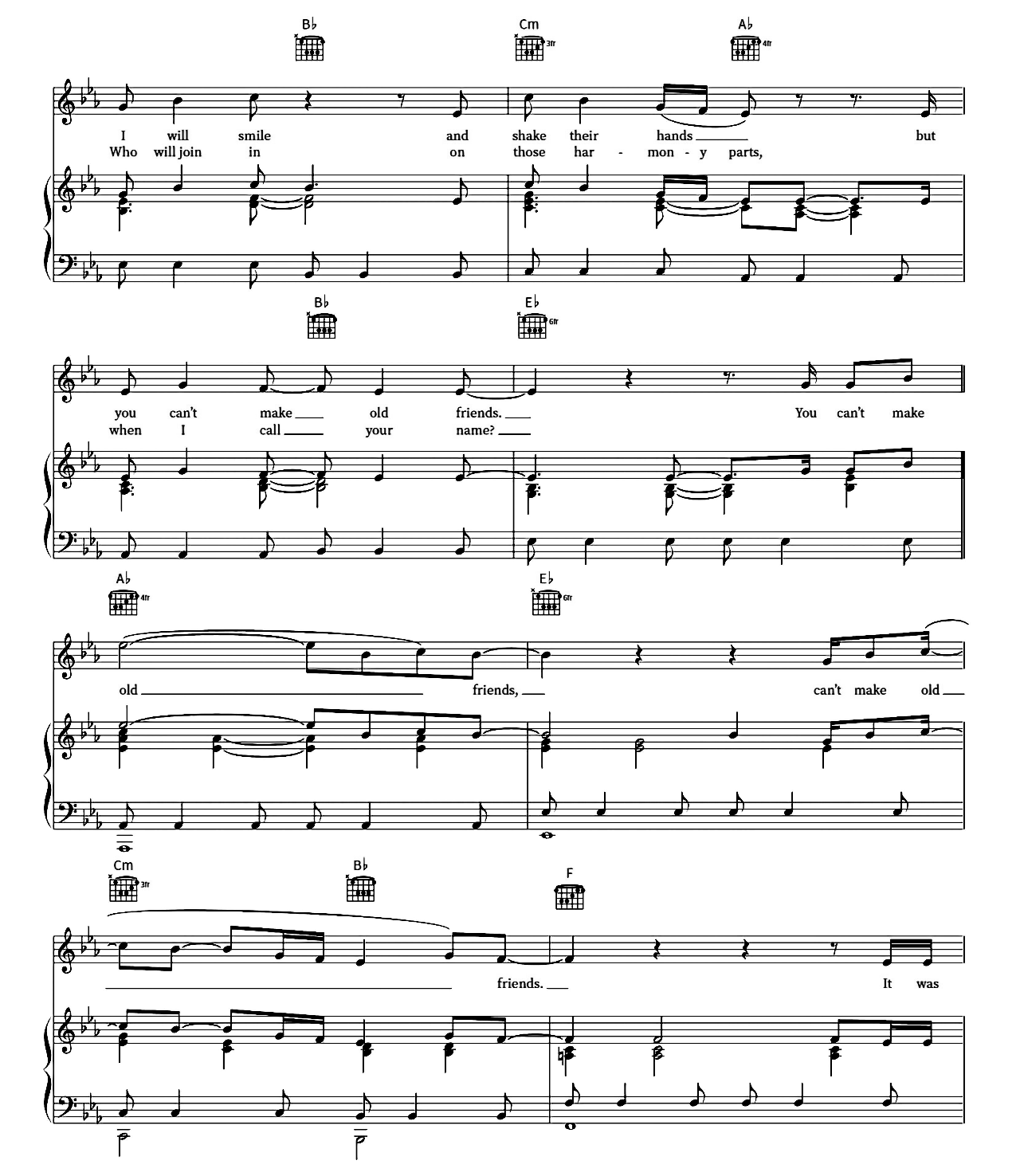 You Can't Make Old Friends sheet music 3