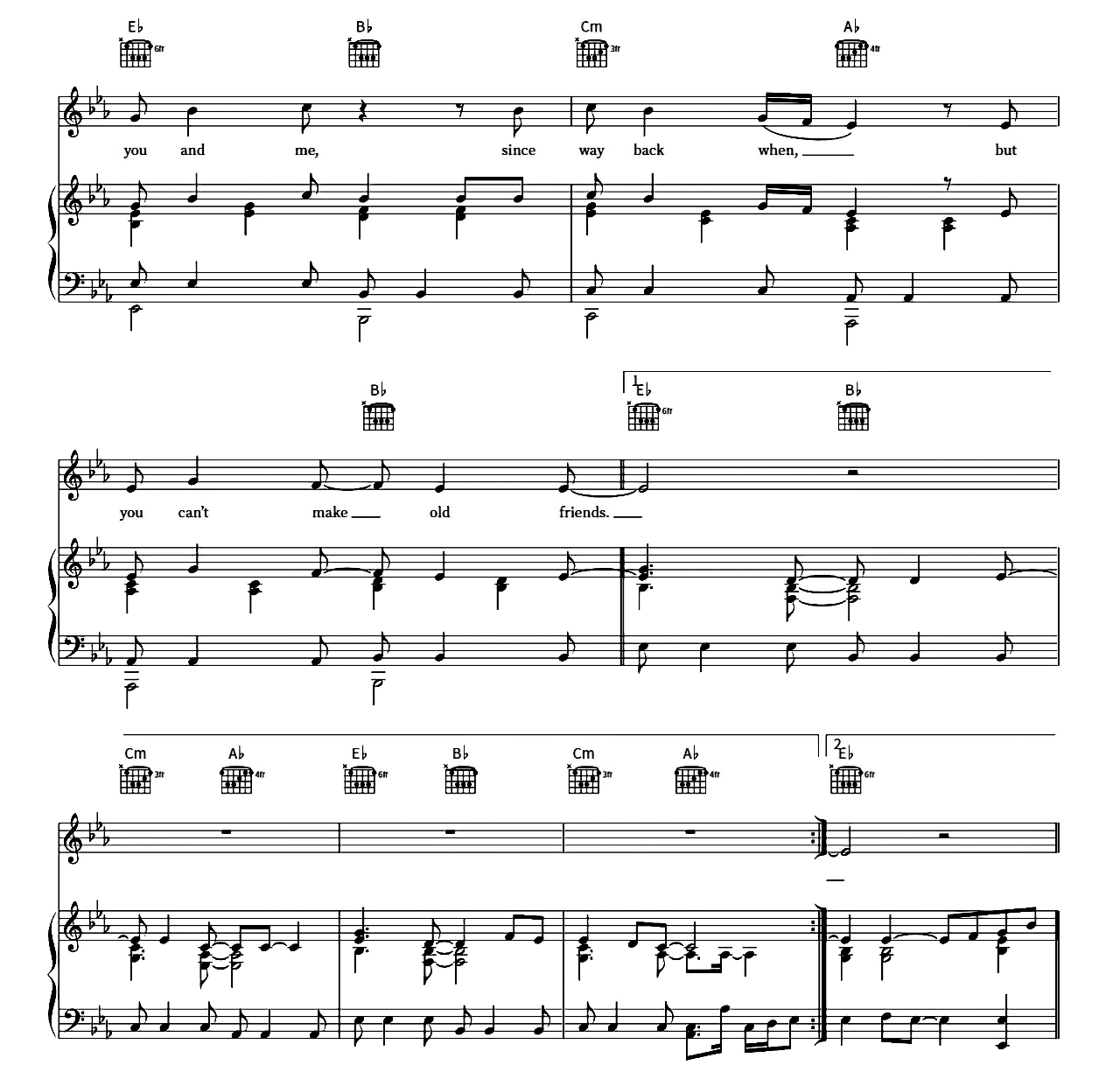 You Can't Make Old Friends sheet music 4