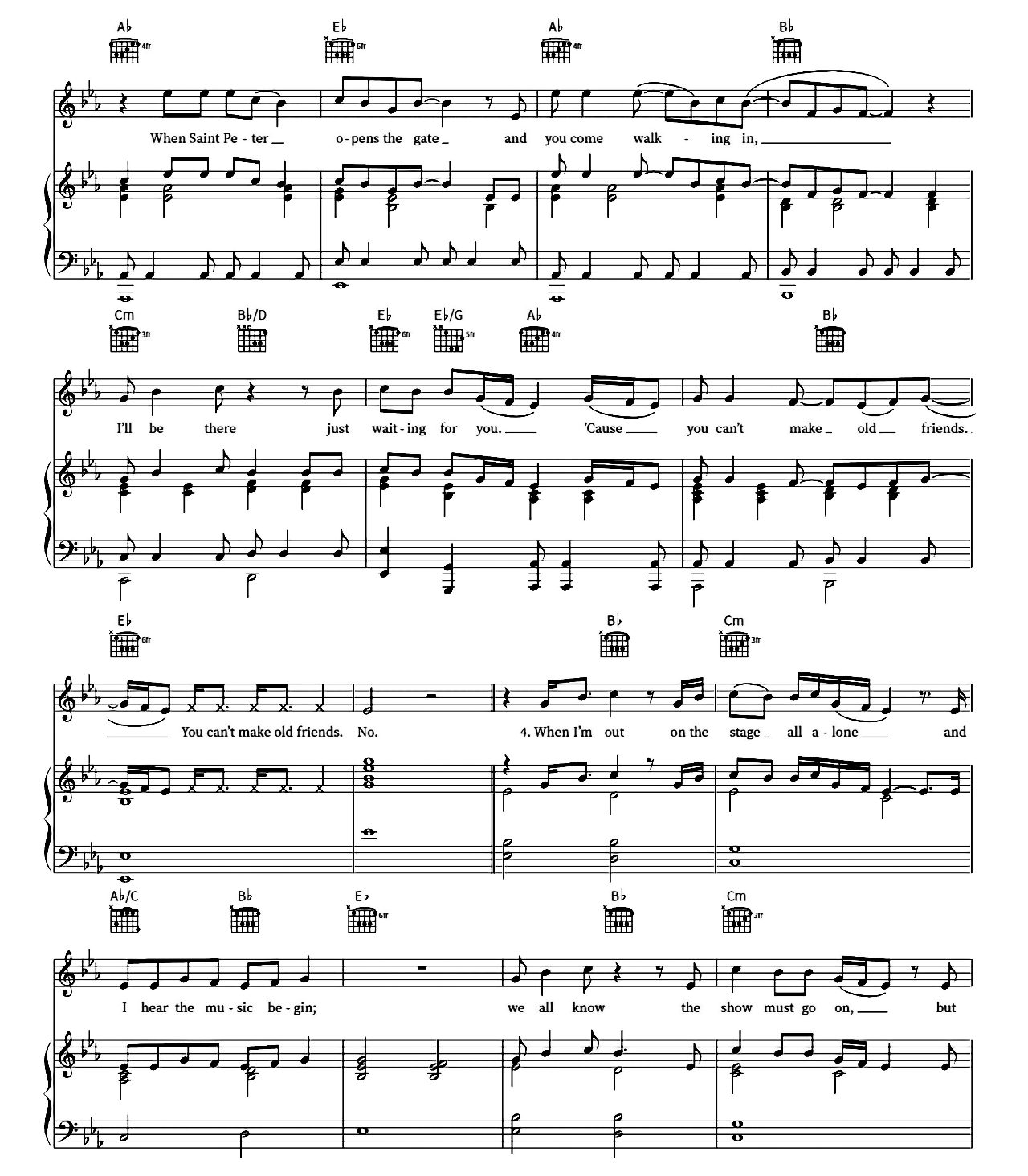 You Can't Make Old Friends sheet music 5