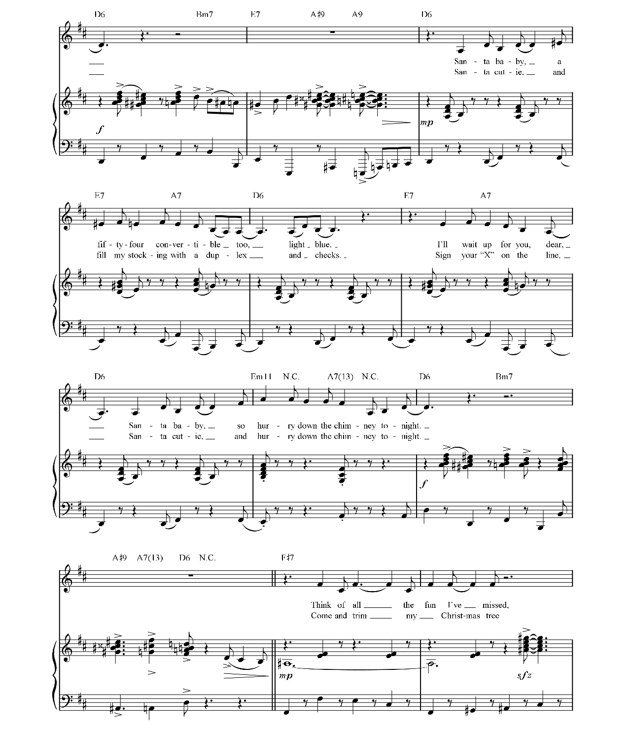 Santa Baby sheet music 2