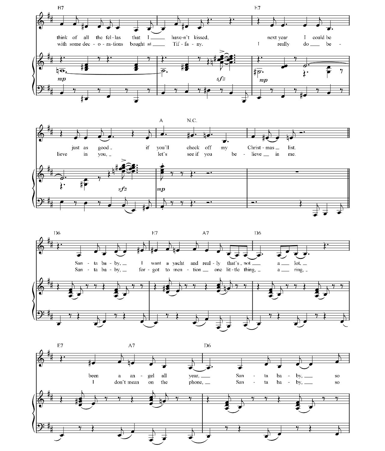 Santa Baby sheet music 3