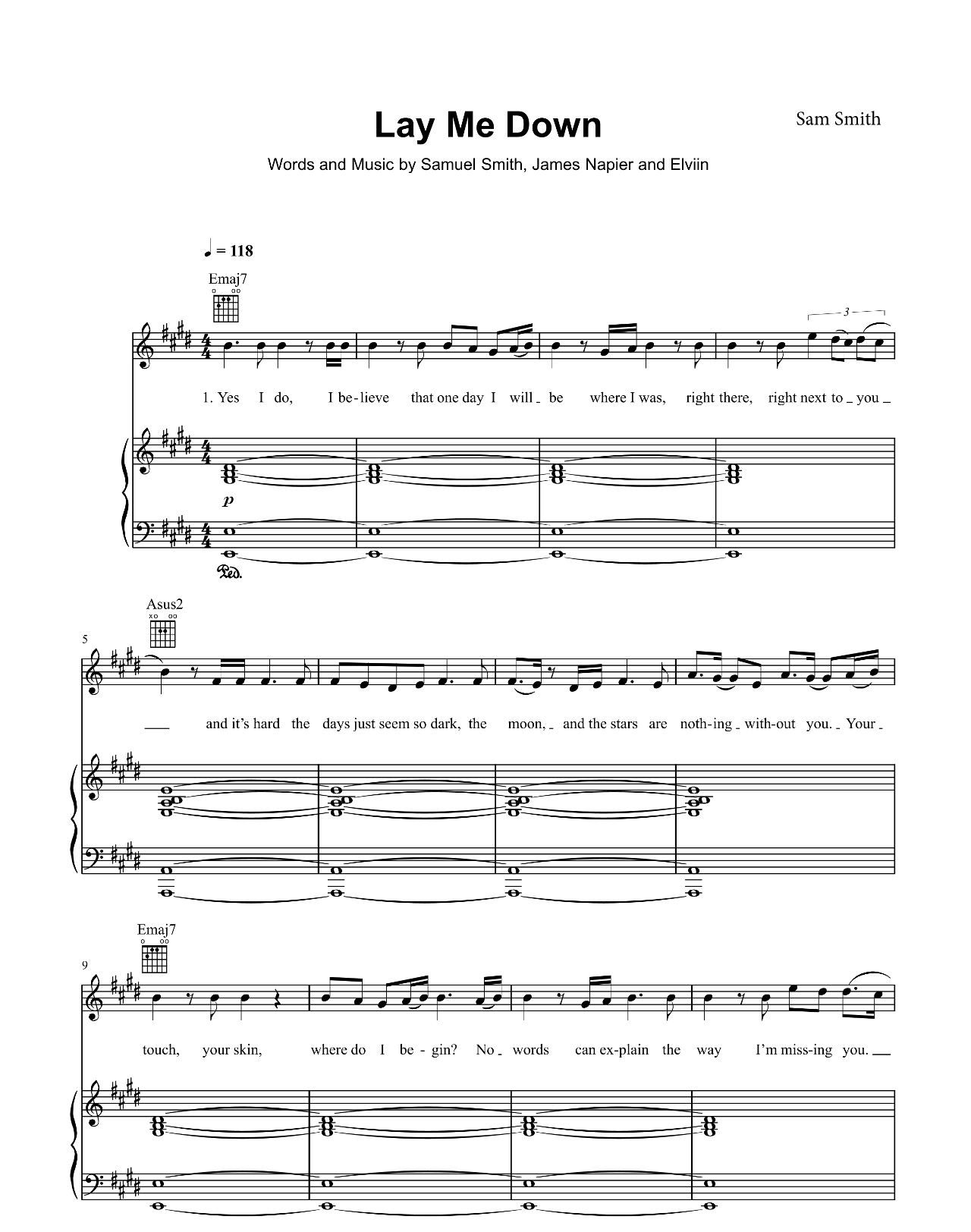 Lay Me Down sheet music