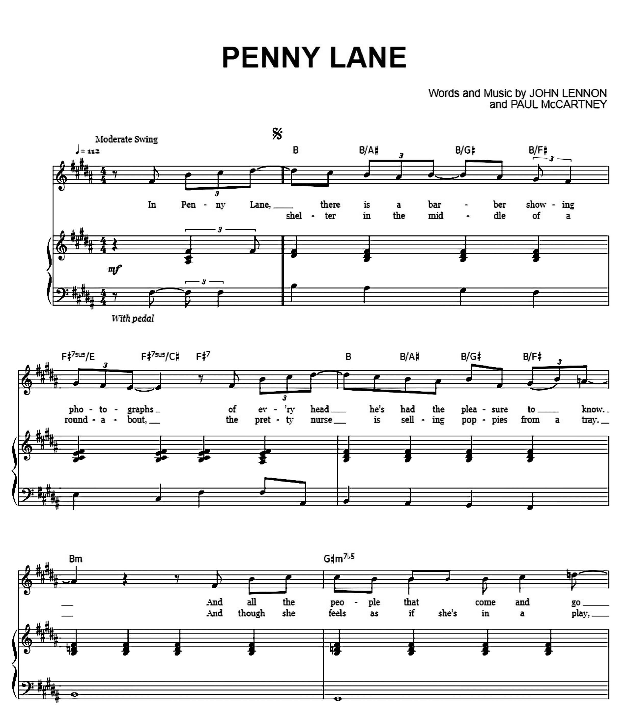 Penny Lane sheet music