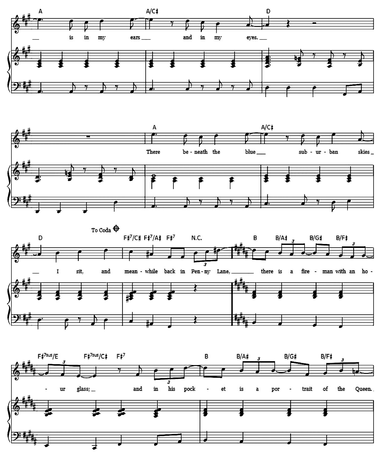 Penny Lane sheet music 3