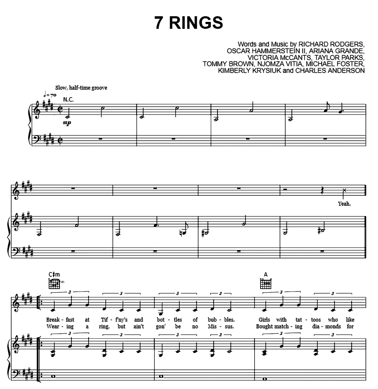 7 Rings sheet music