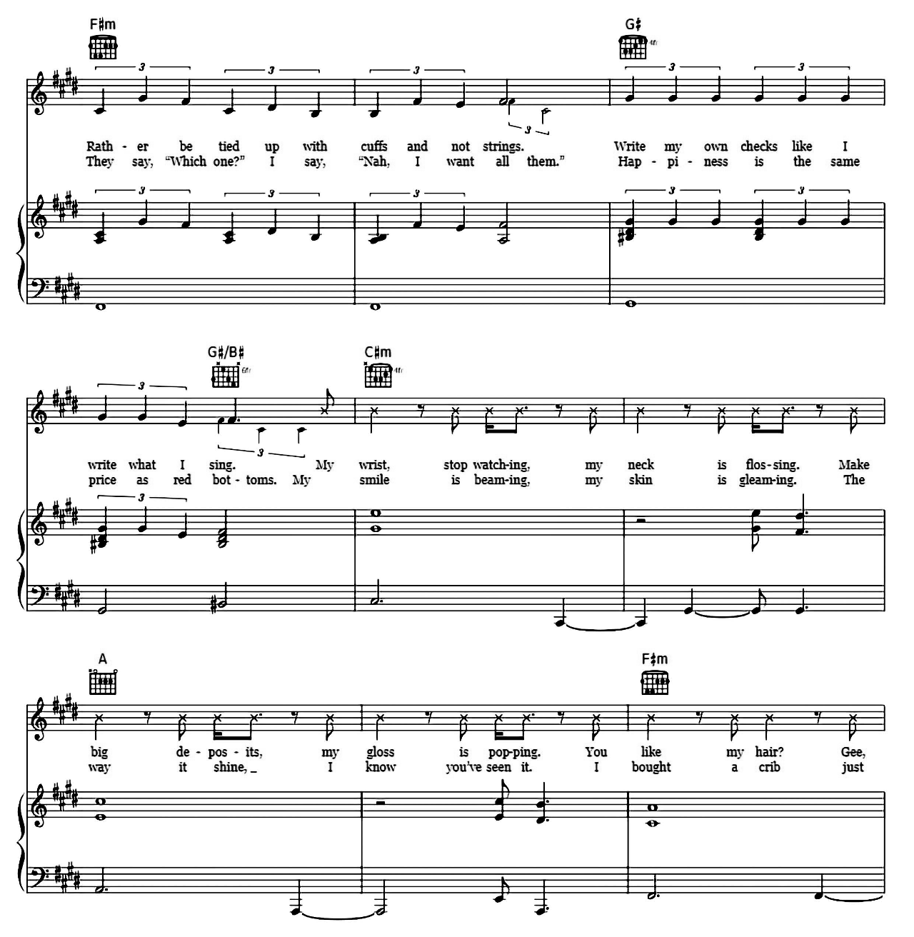 7 Rings sheet music 3