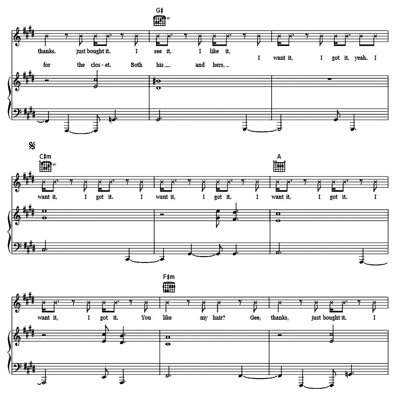 7 Rings sheet music 4