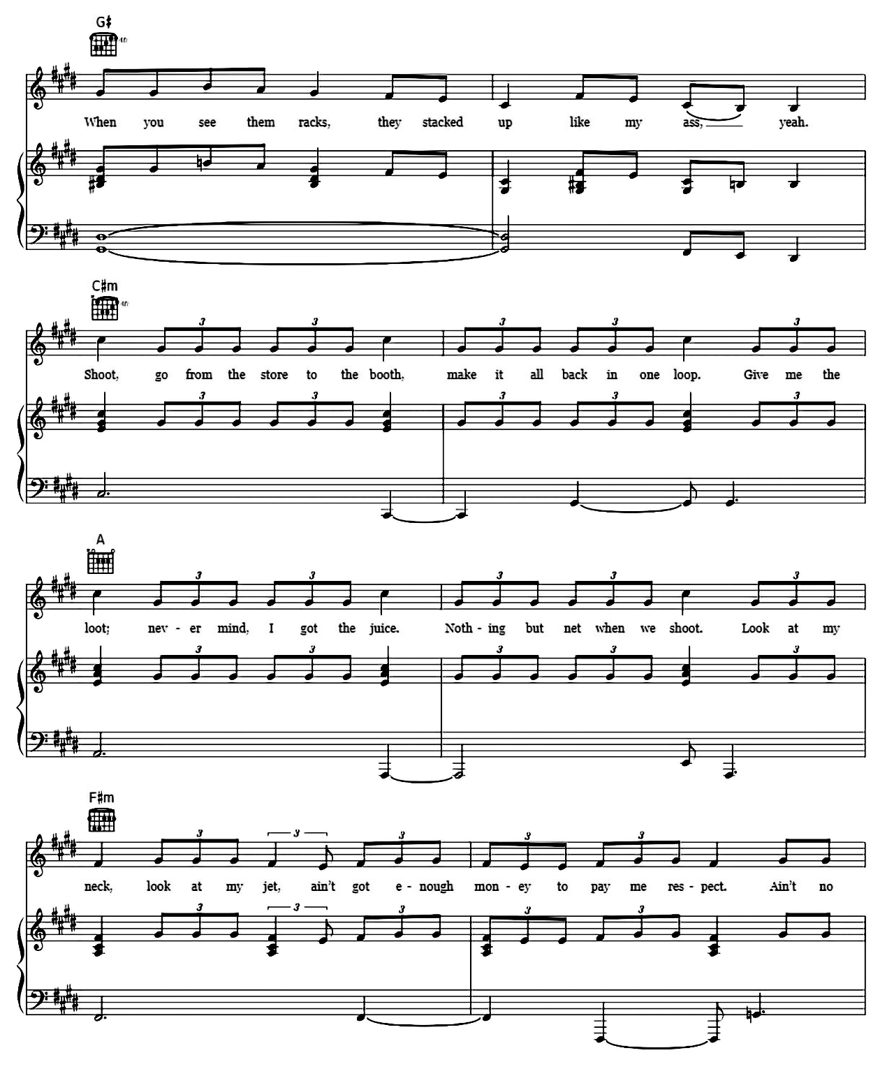 7 Rings sheet music 6