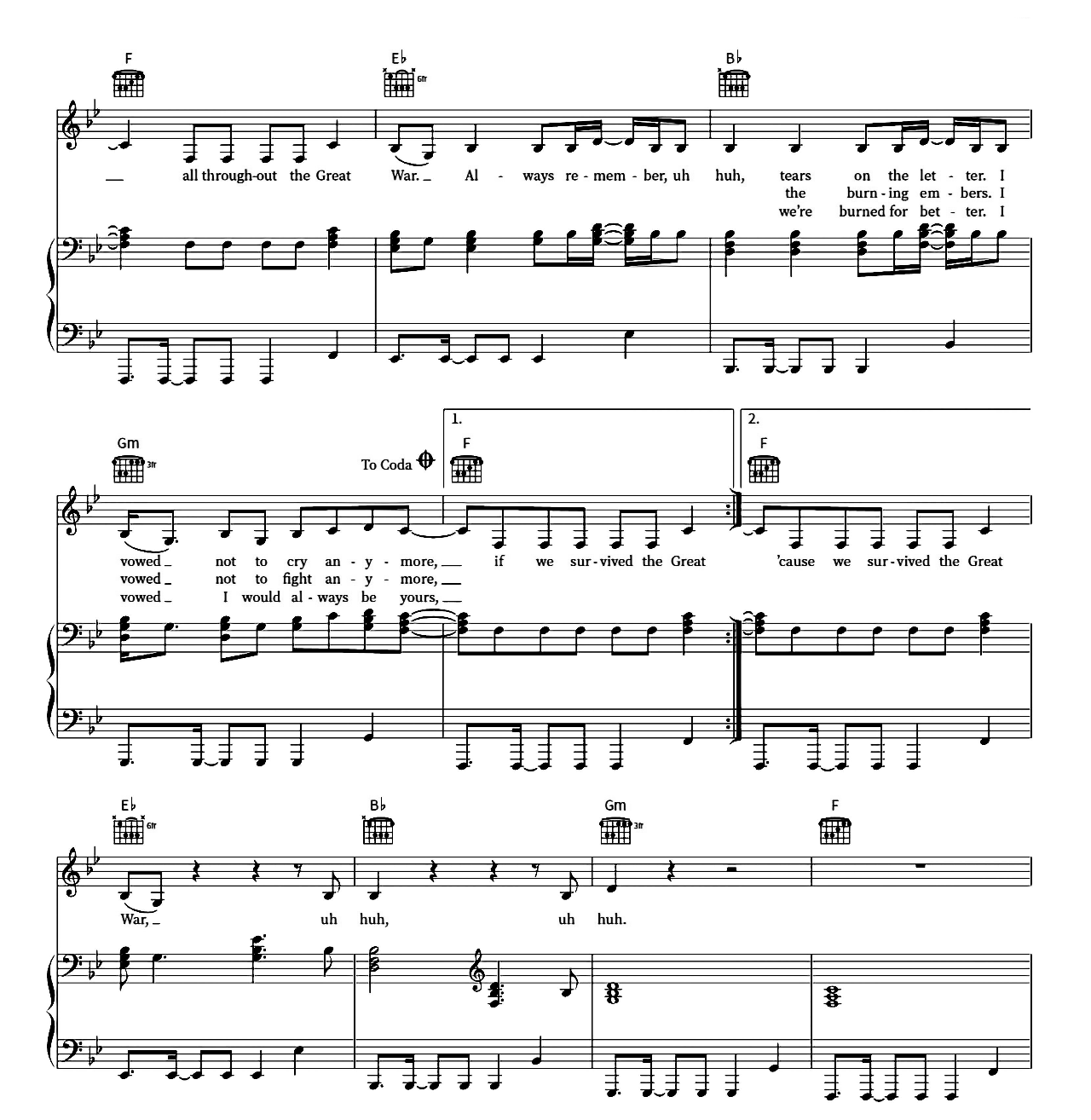 The Great War sheet music 3