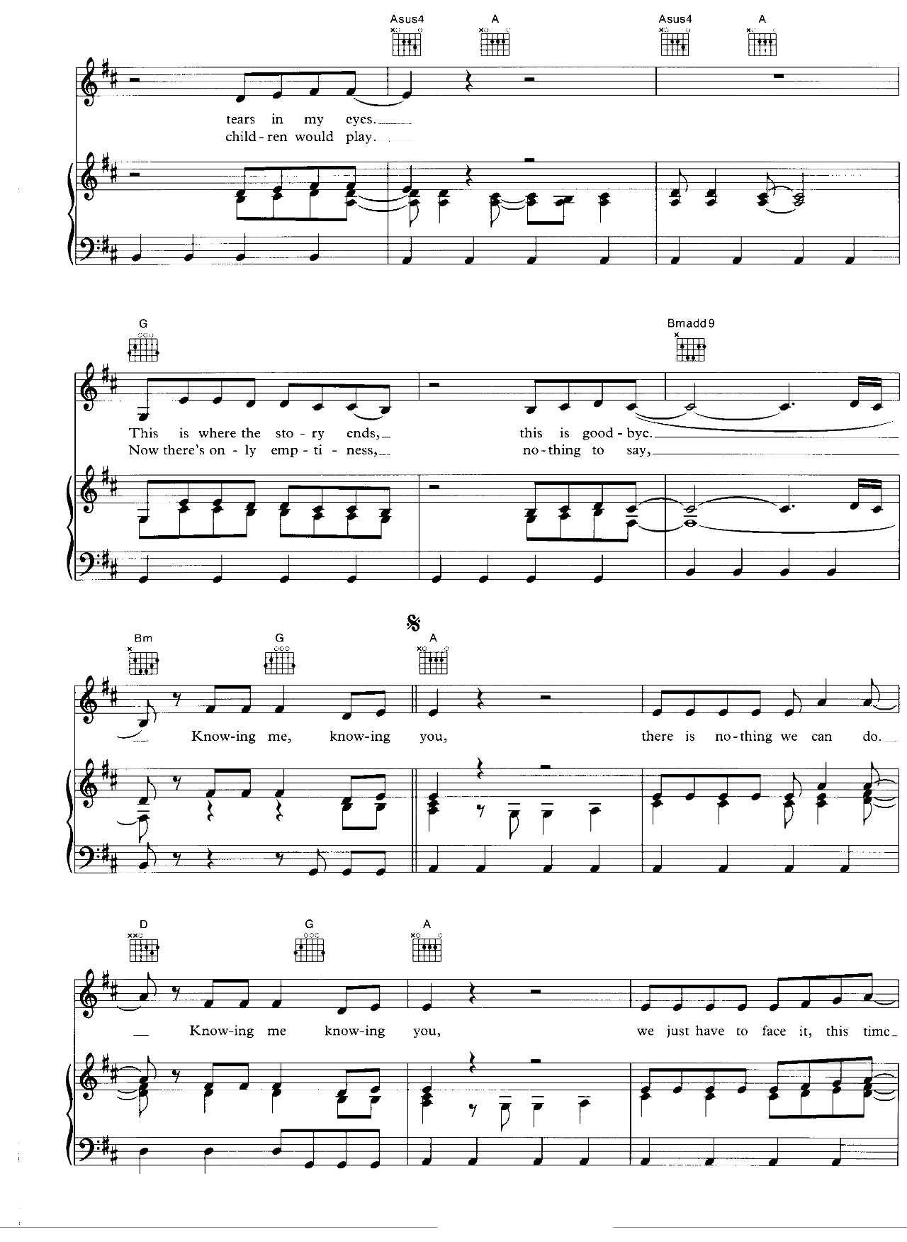 Knowing Me Knowing You sheet music 2