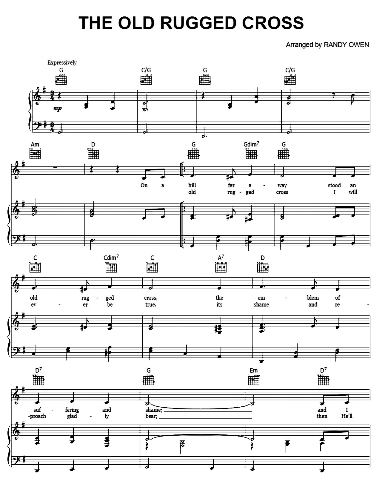 The Old Rugged Cross sheet music