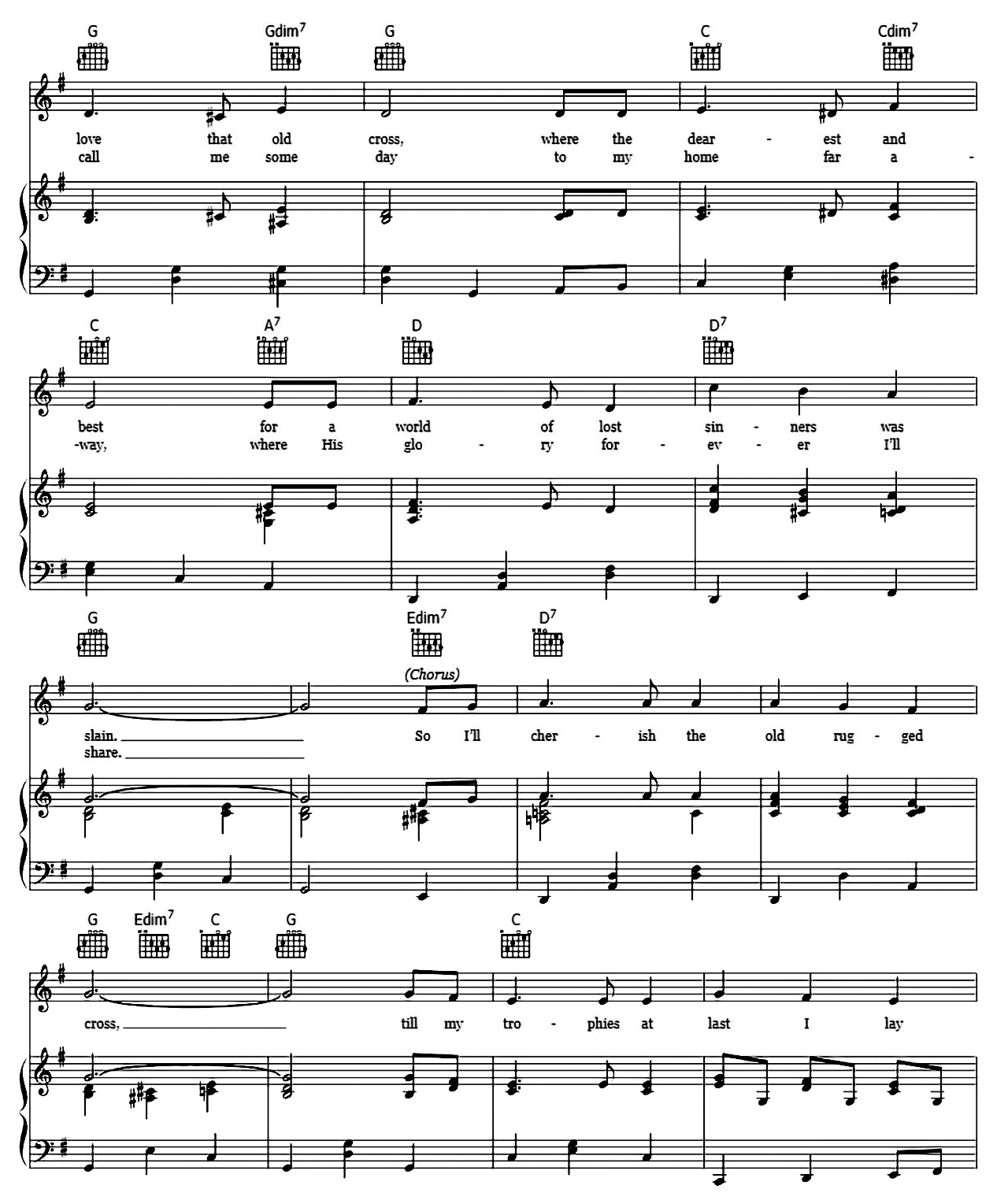 The Old Rugged Cross sheet music 2