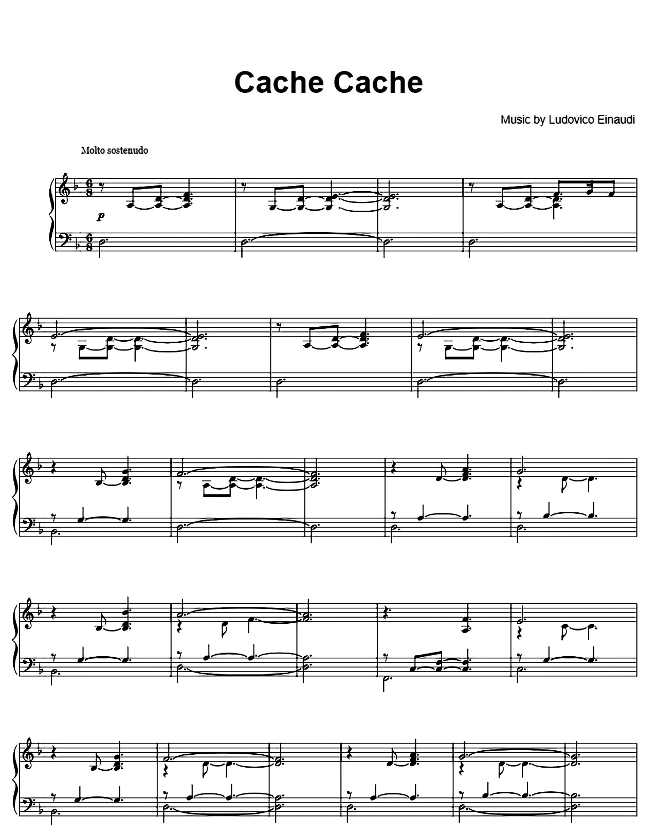 Cache Cache (from Intouchables) sheet music