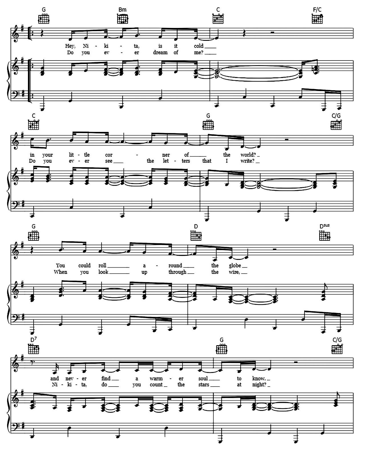 Nikita sheet music 2