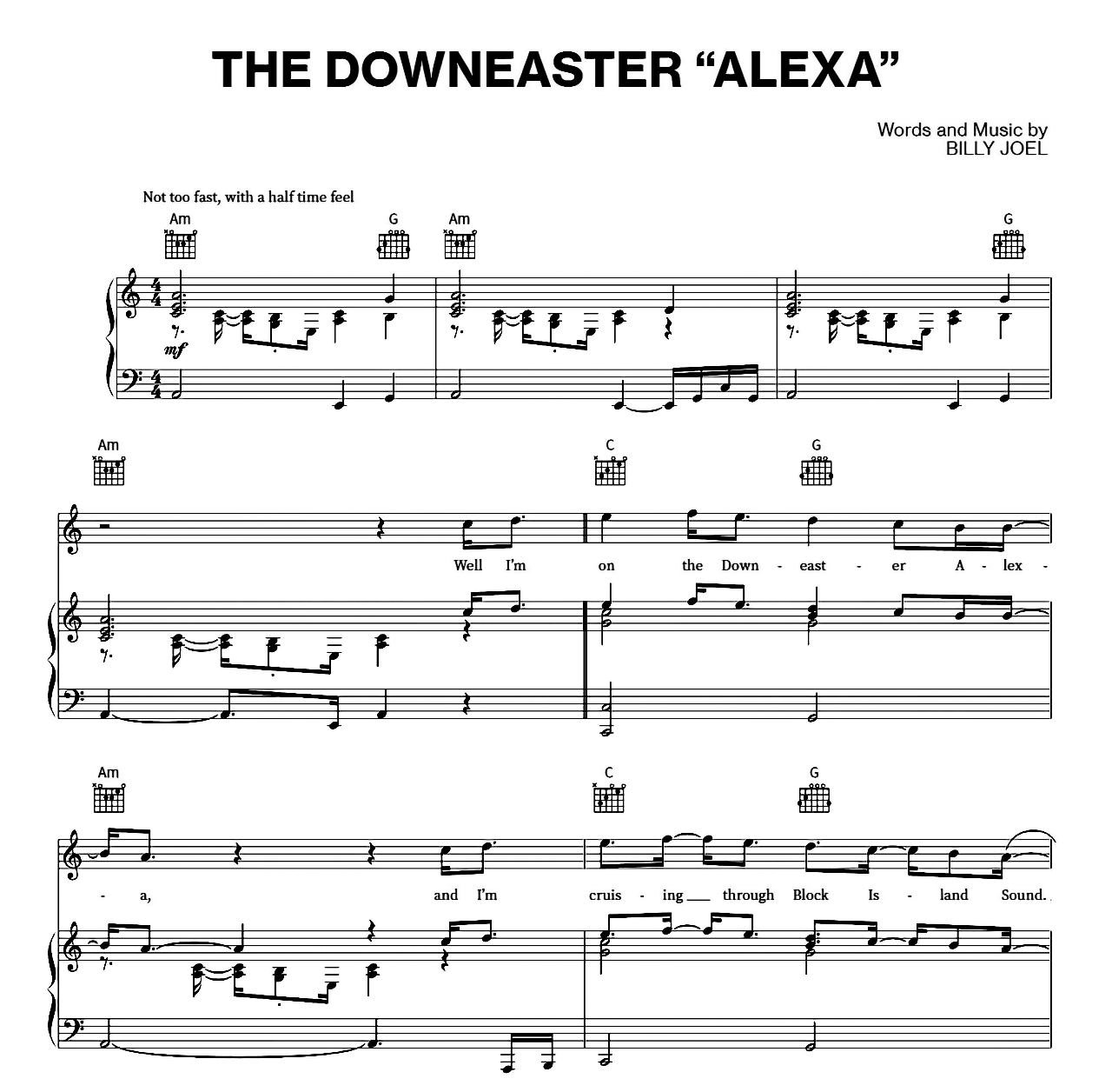 The Downeaster Alexa sheet music