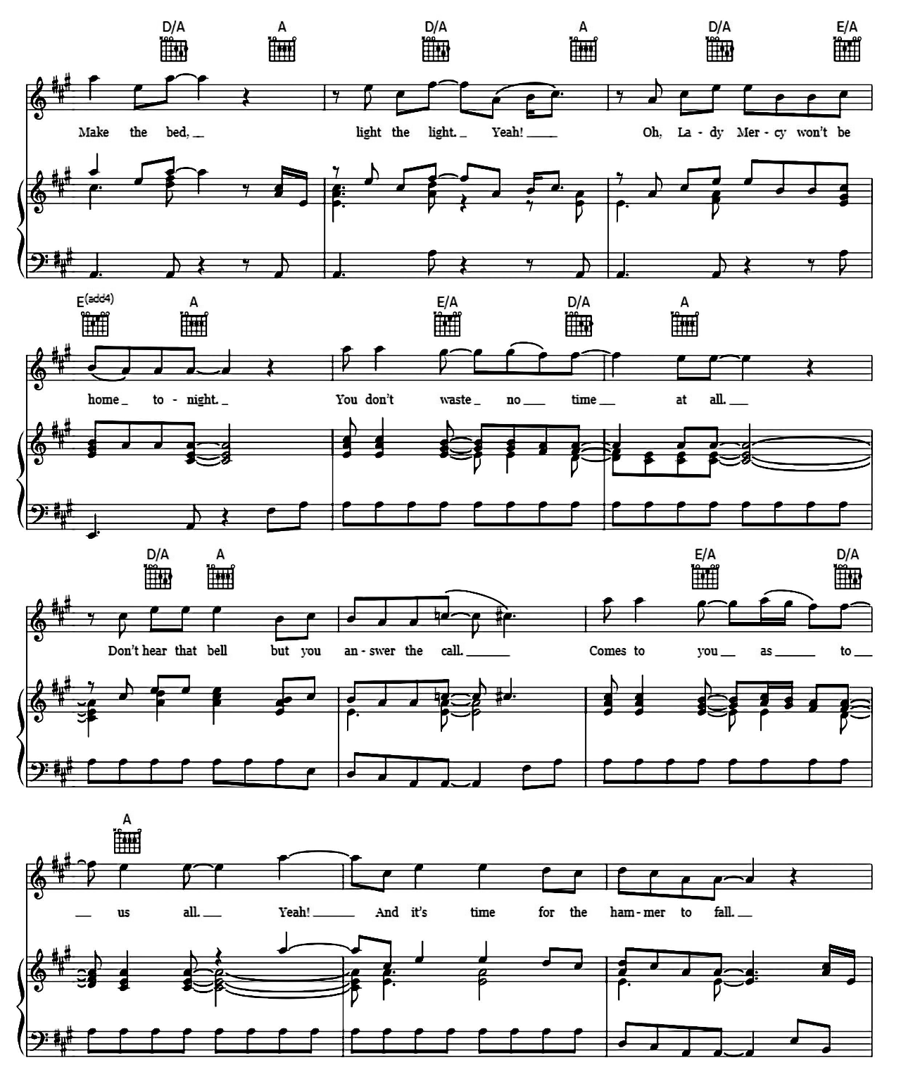 Hammer To Fall sheet music 2