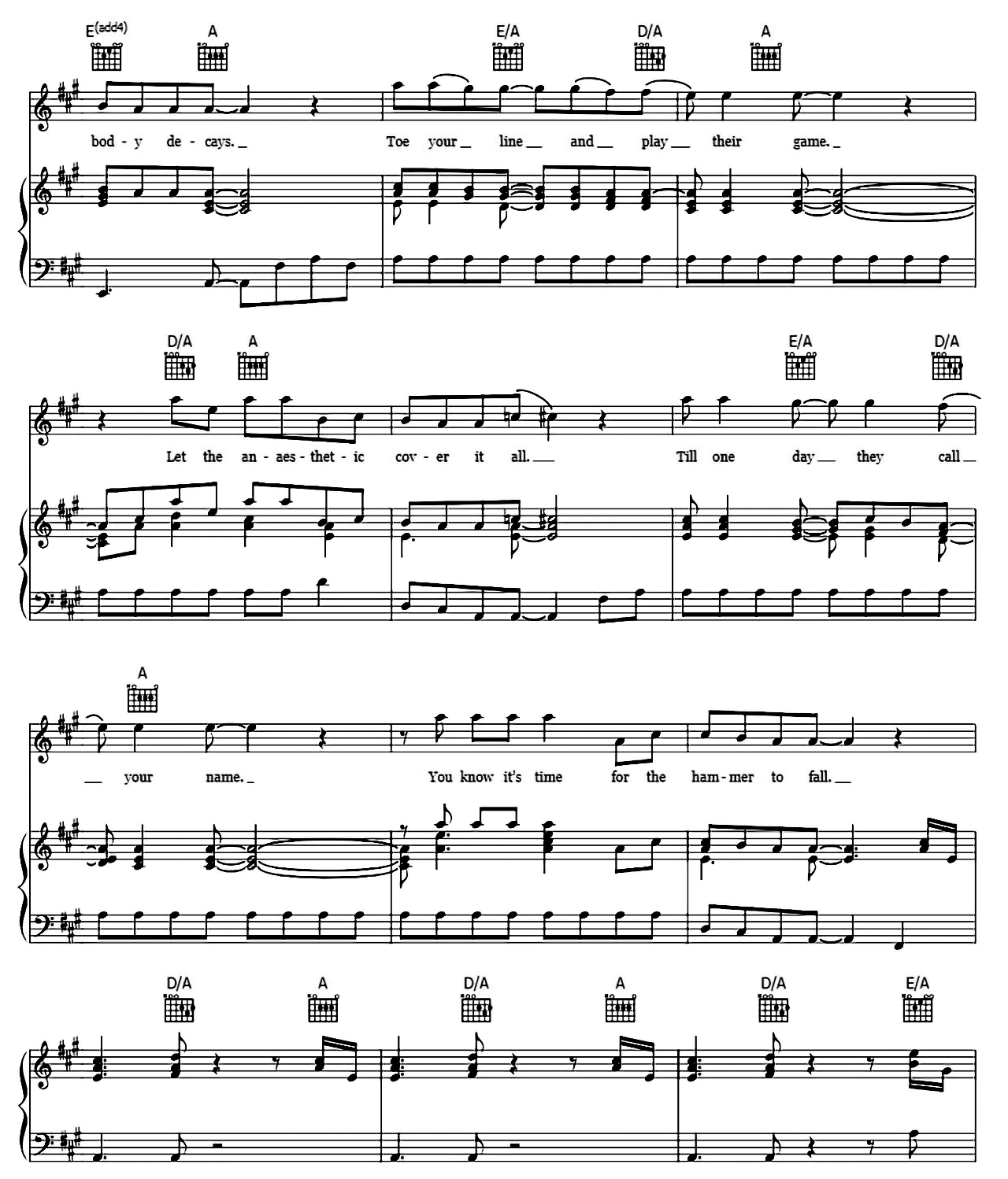 Hammer To Fall sheet music 4