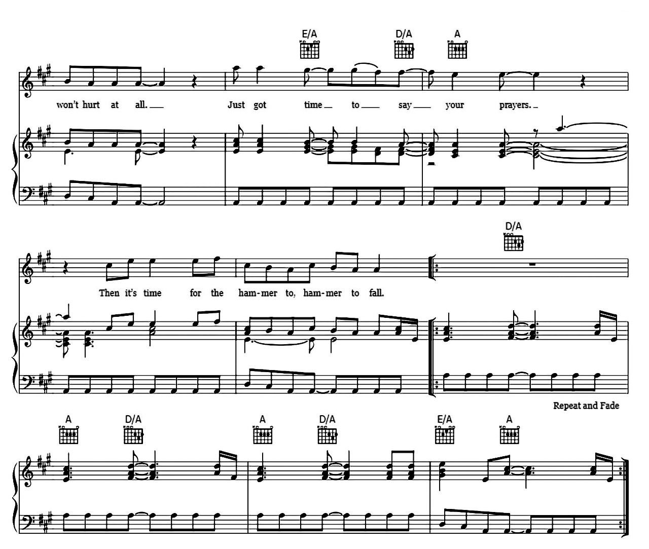 Hammer To Fall sheet music 8