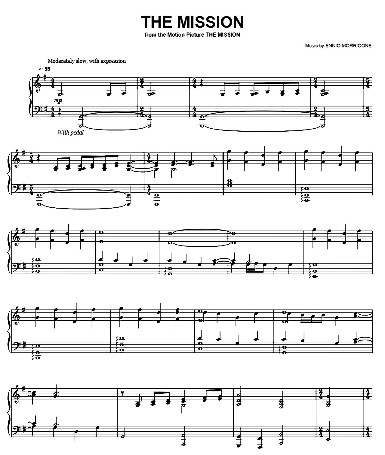 The Mission sheet music