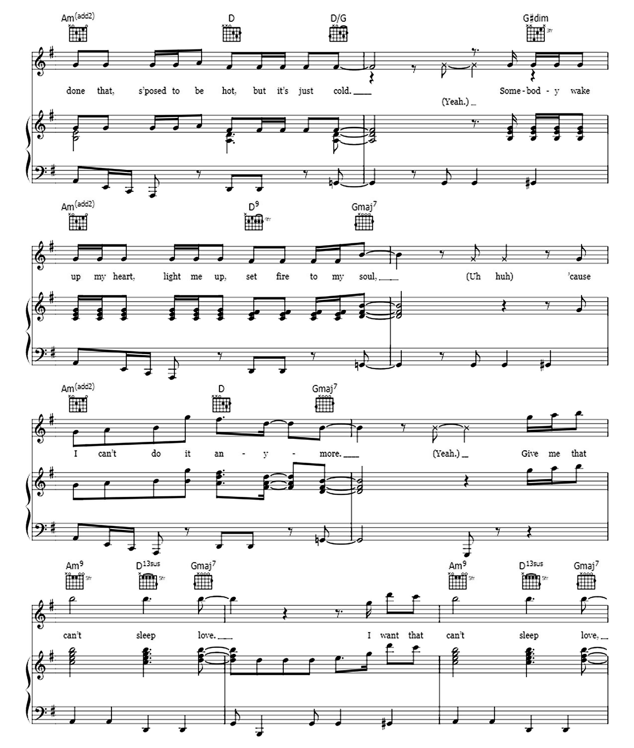 Can't Sleep Love sheet music 3