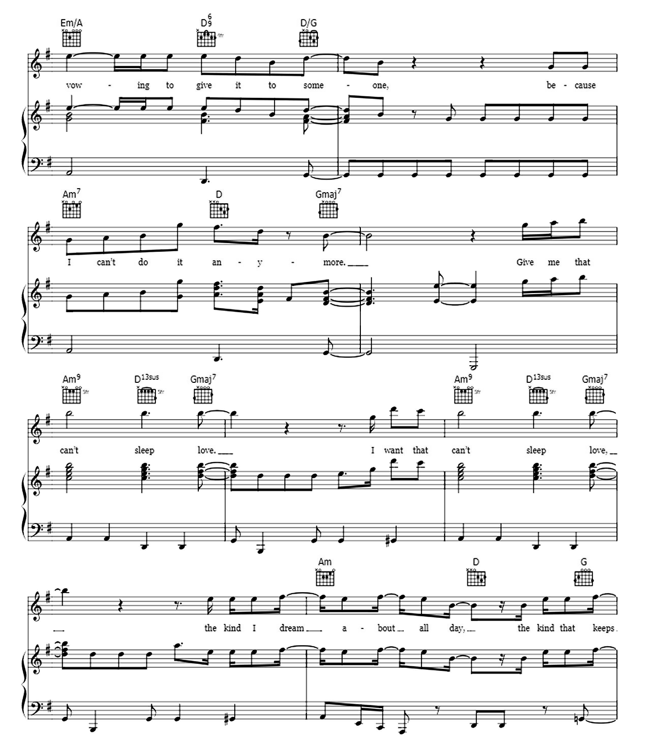 Can't Sleep Love sheet music 6