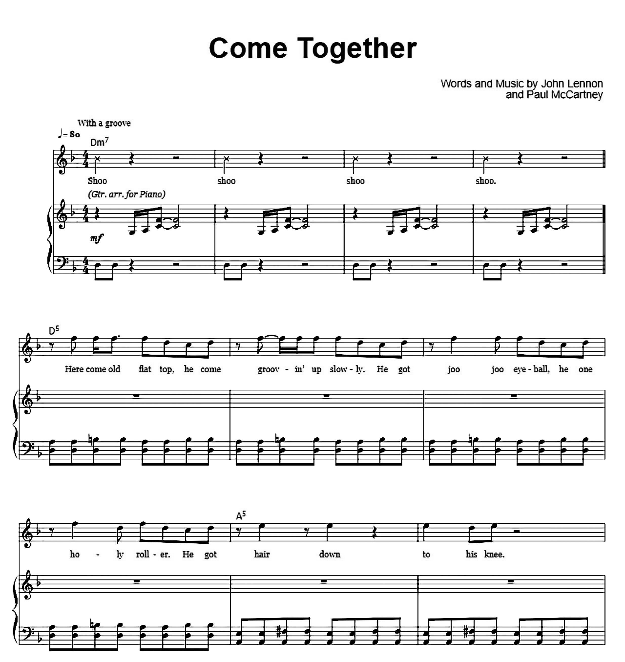 Come Together sheet music