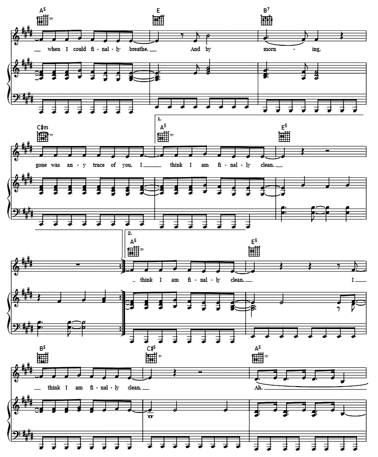 Clean sheet music 4