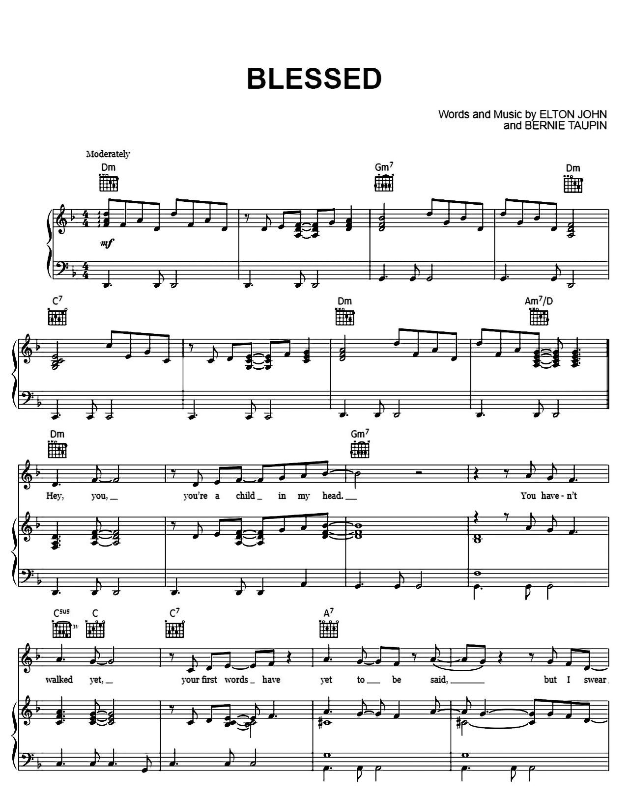 Blessed sheet music