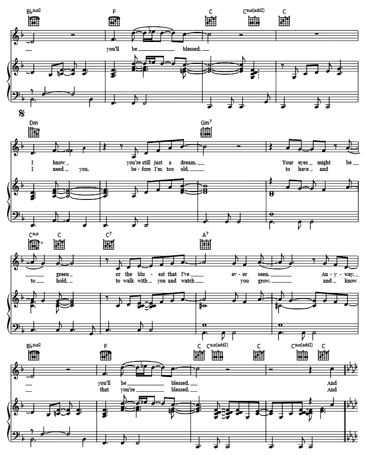 Blessed sheet music 2