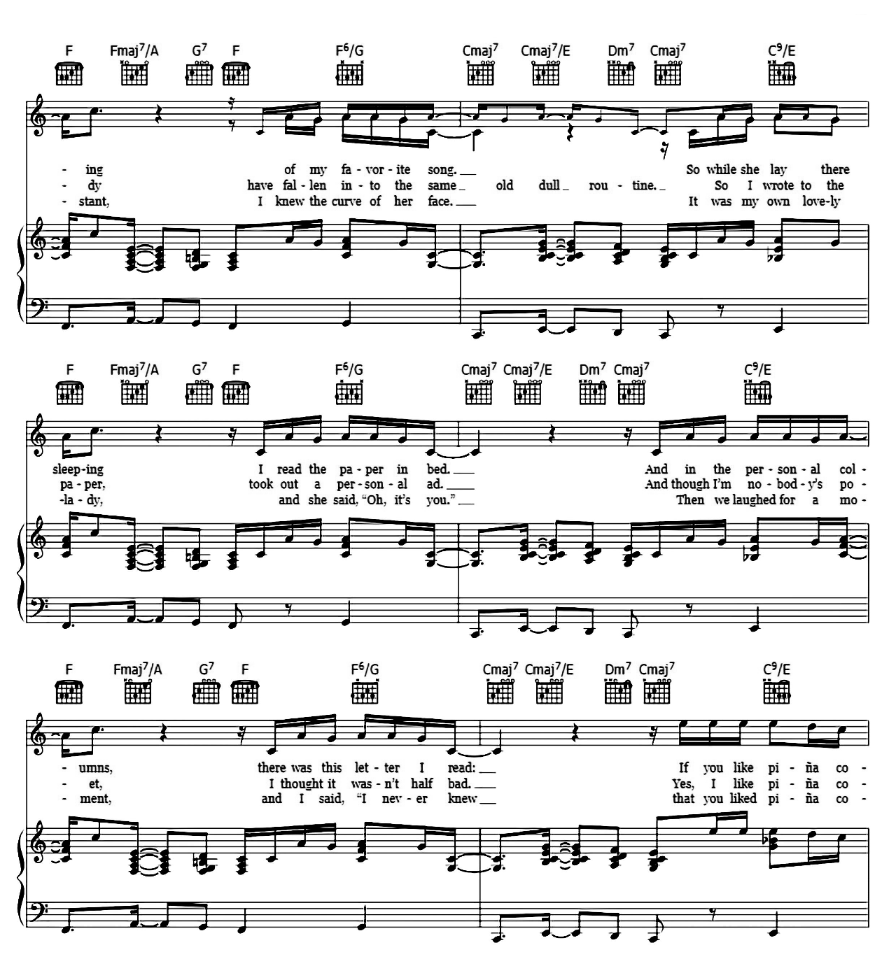 Escape (The Pina Colada Song) sheet music 2