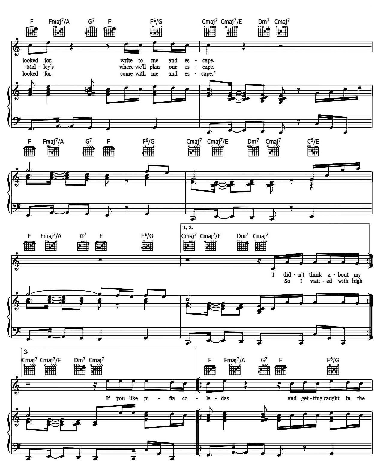 Escape (The Pina Colada Song) sheet music 4