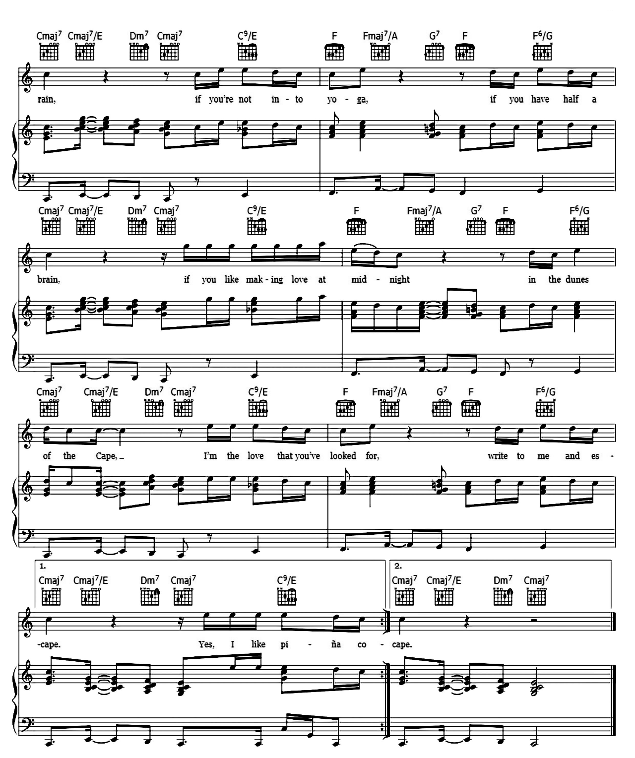 Escape (The Pina Colada Song) sheet music 5