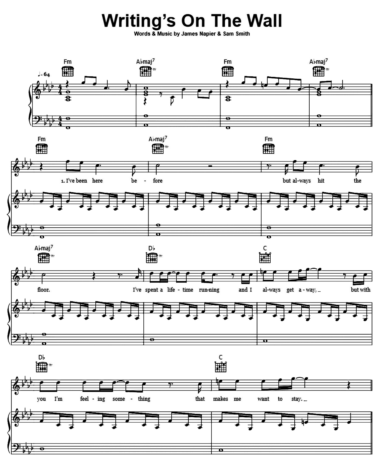 Writing's On The Wall sheet music