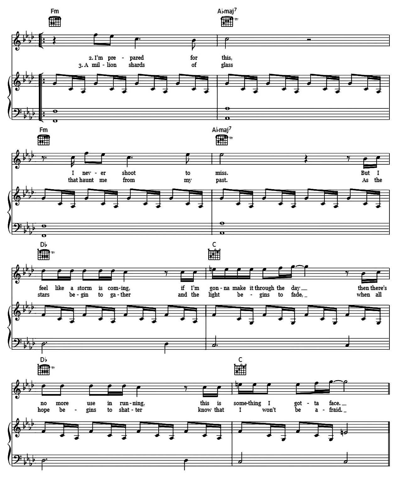 Writing's On The Wall sheet music 2