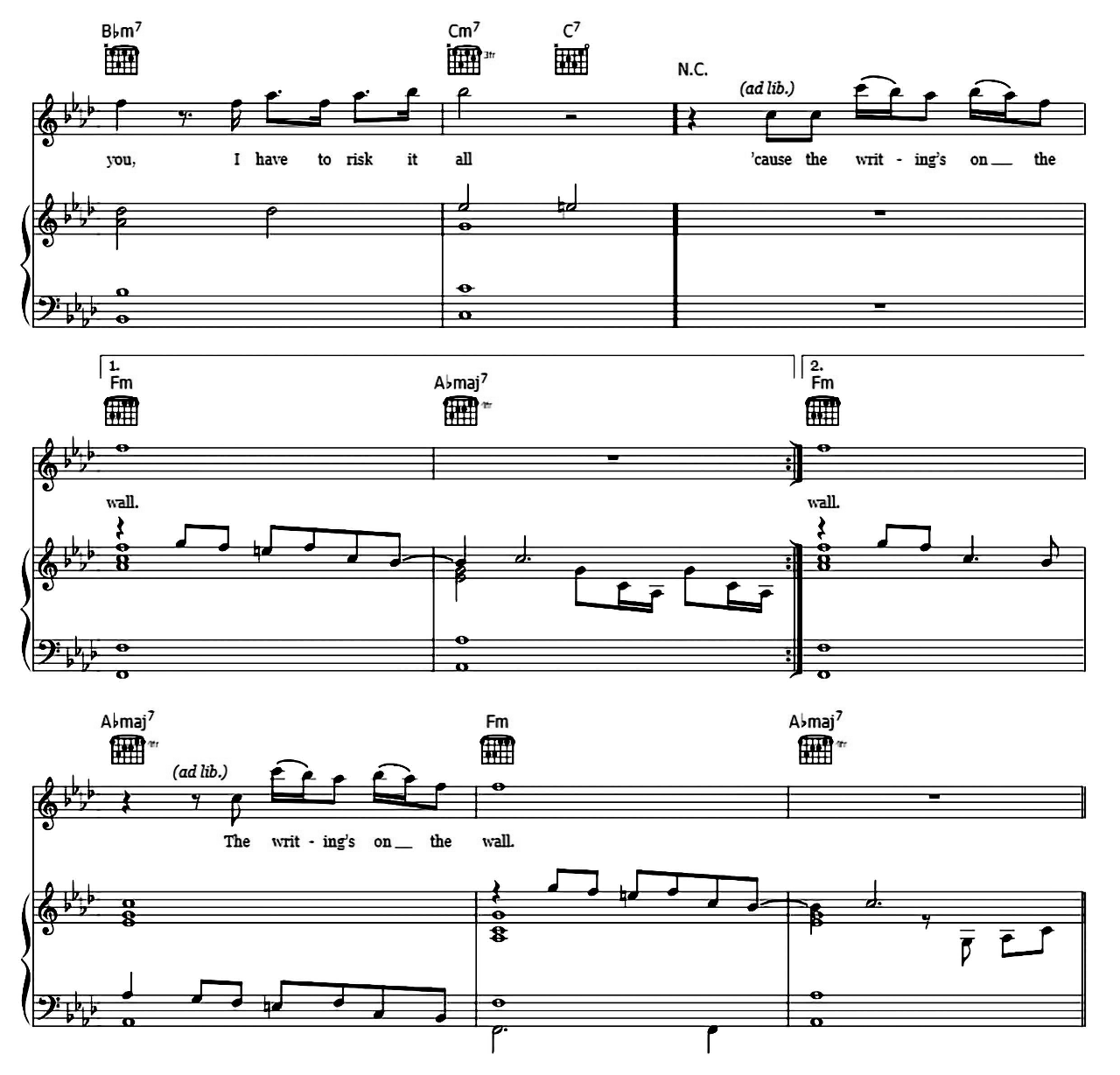 Writing's On The Wall sheet music 4