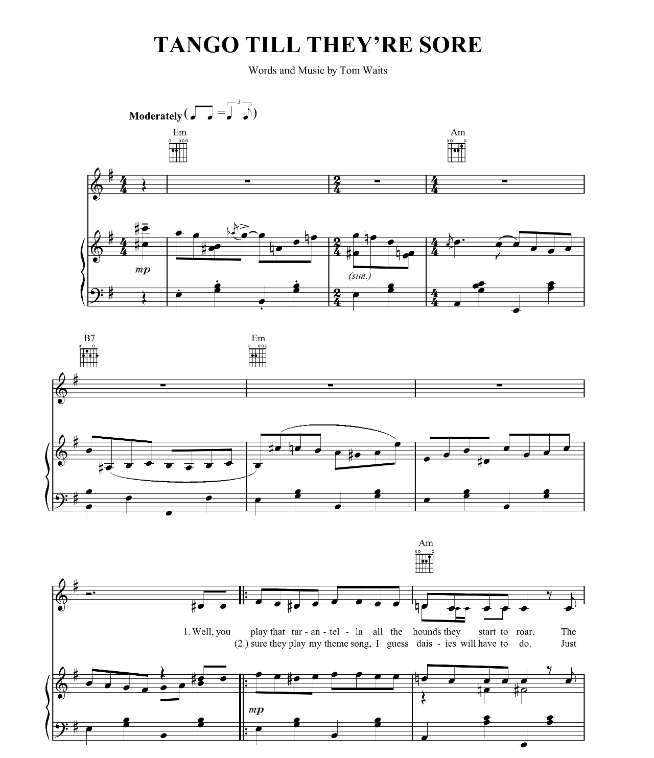 Tango Till They're Sore sheet music