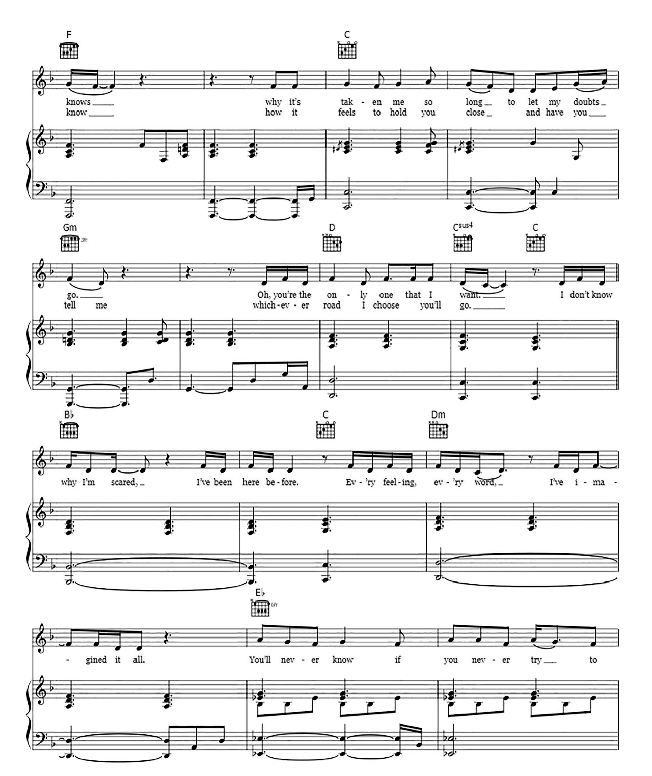 One And Only sheet music 2