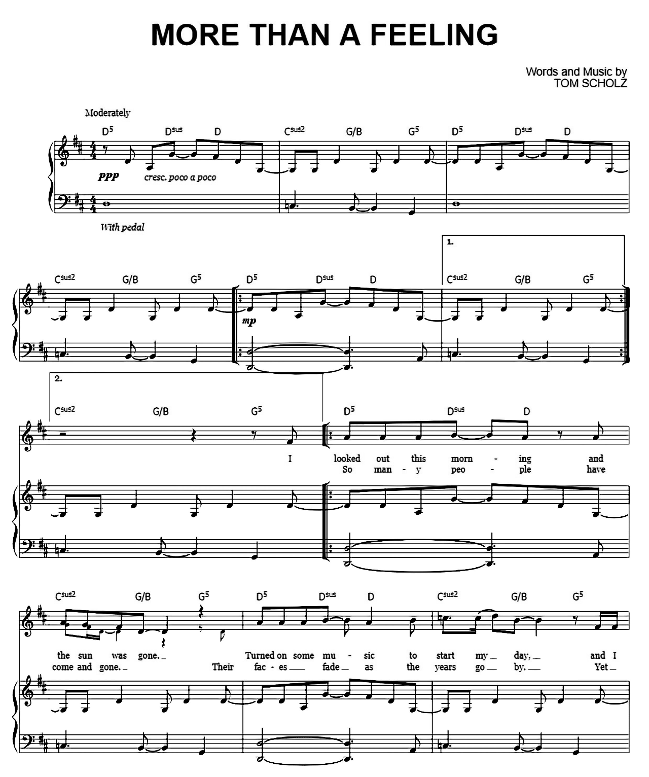 More Than A Feeling sheet music