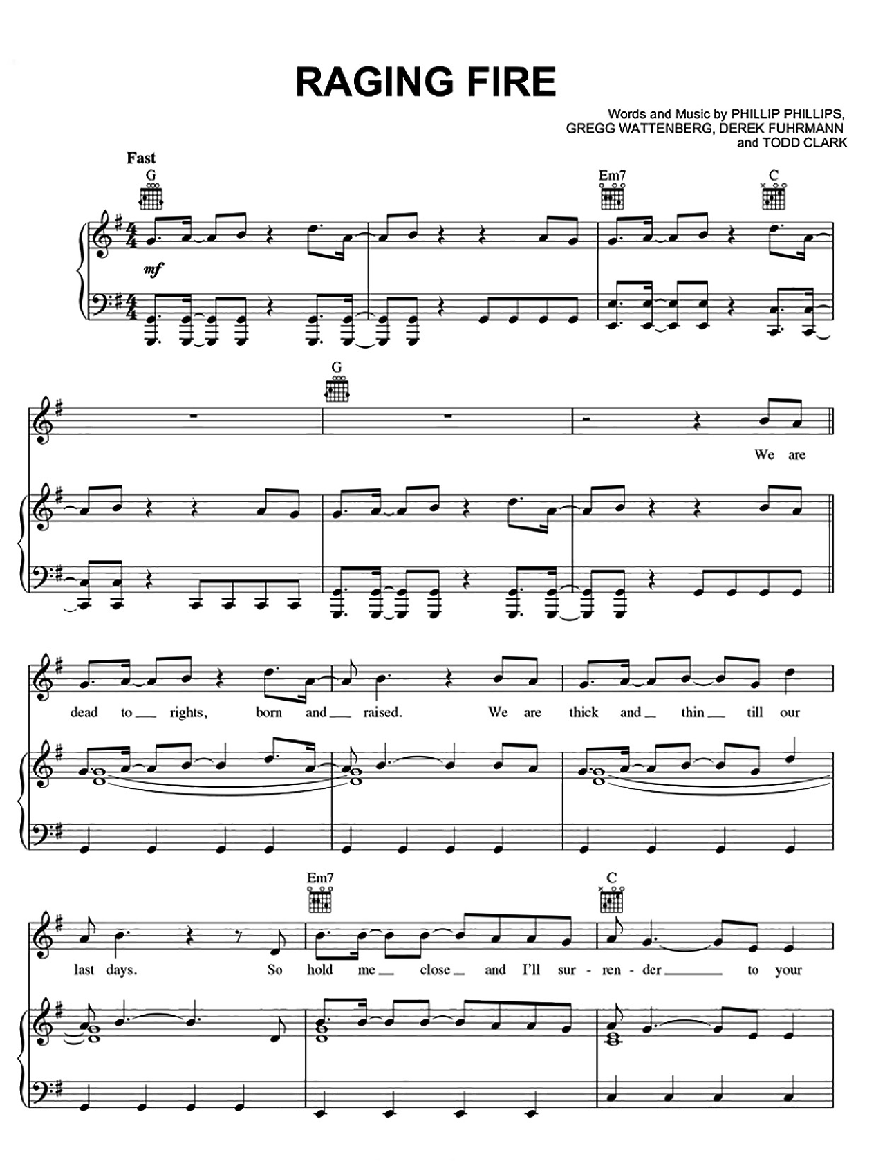 Raging Fire sheet music