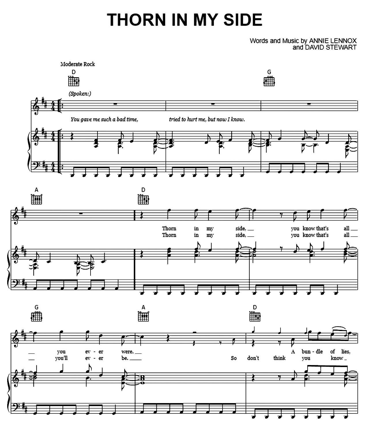 Thorn In My Side sheet music