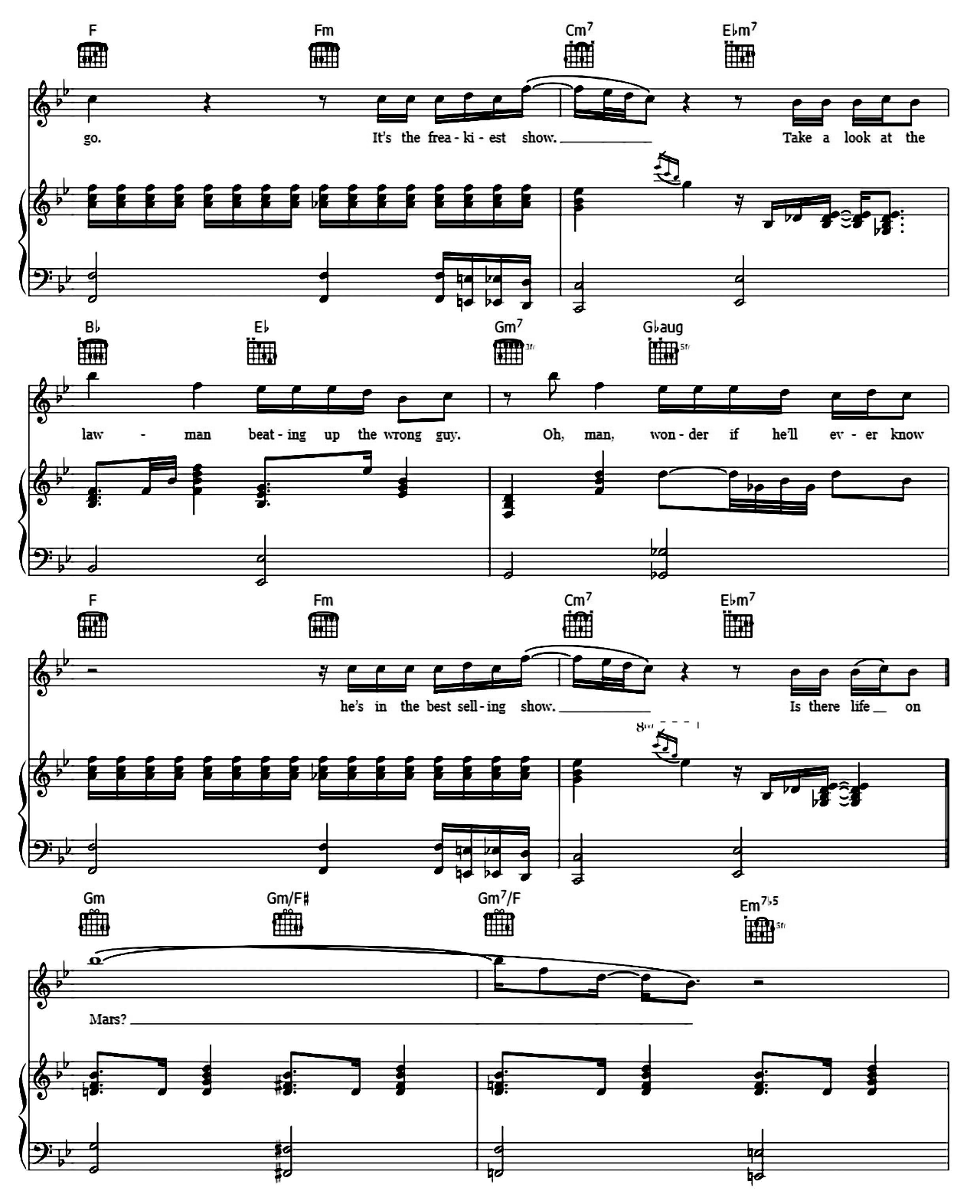Life On Mars sheet music 3